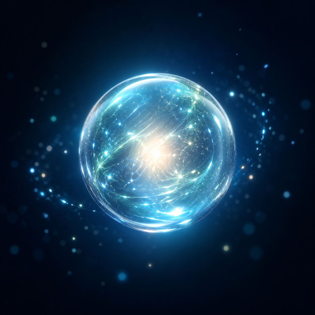 Luminous AI analysis orb